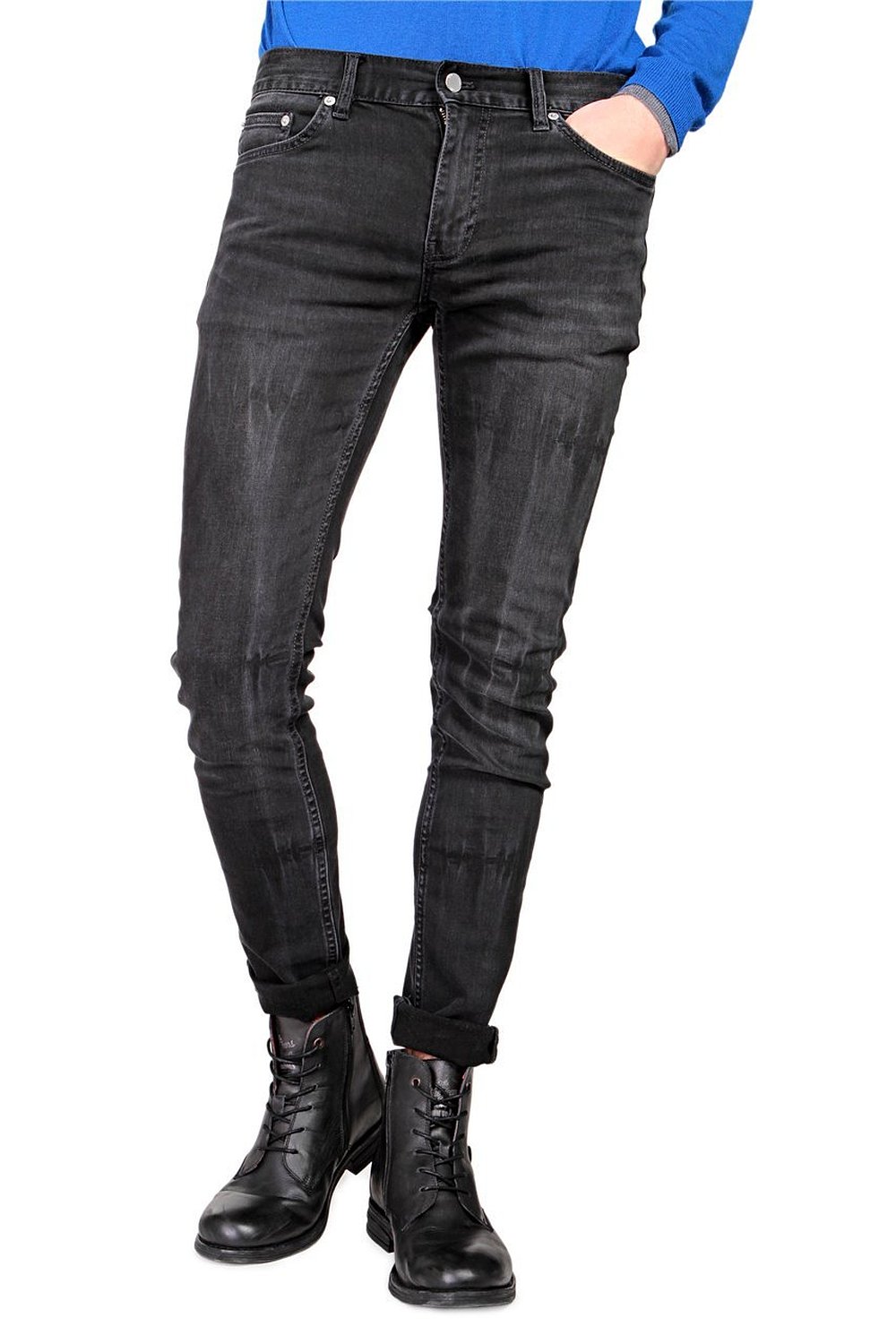 'Fit 1' Skinny Fit Jeans (Black)